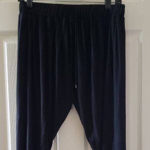 Haute Hippie Black Draped Jersey Harem Pants